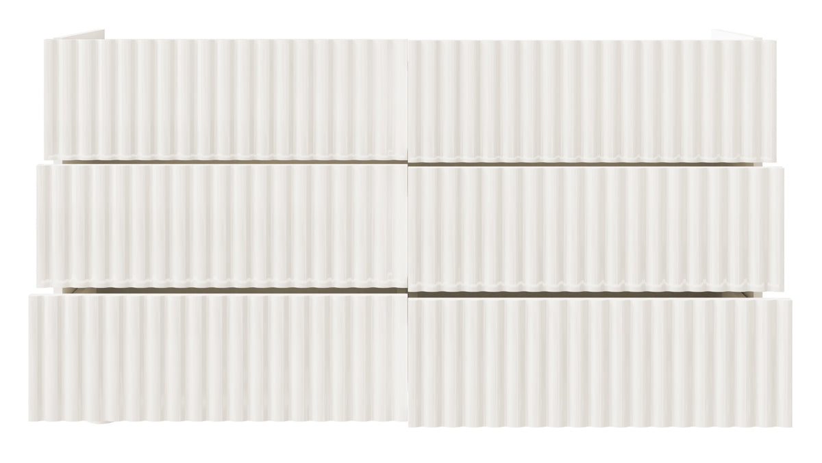 Kommode mit sechs Schubladen Fiorra 147 cm weiß Hochglanz