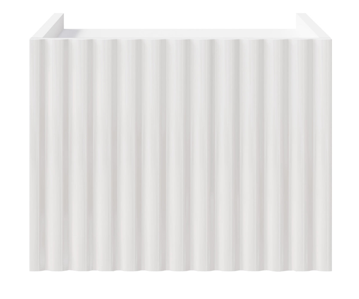 Table de chevet Fiorra suspendue 48 cm blanc brillant