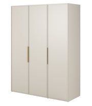 Armoire trois portes Frame avec tringle longue et sept étagères 150 cm Gris beige