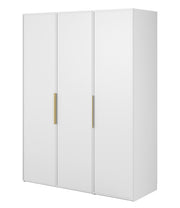 Drehtürenschrank Frame mit langer Kleiderstange und sieben Regalböden, 150 cm, Weiß