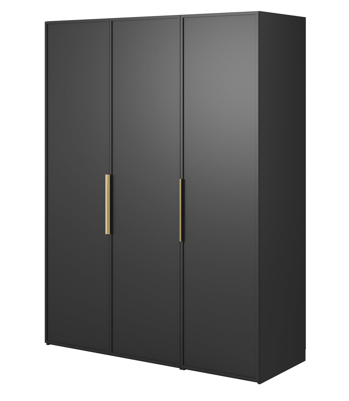 Armoire trois portes Frame avec deux tringles 150 cm Noir