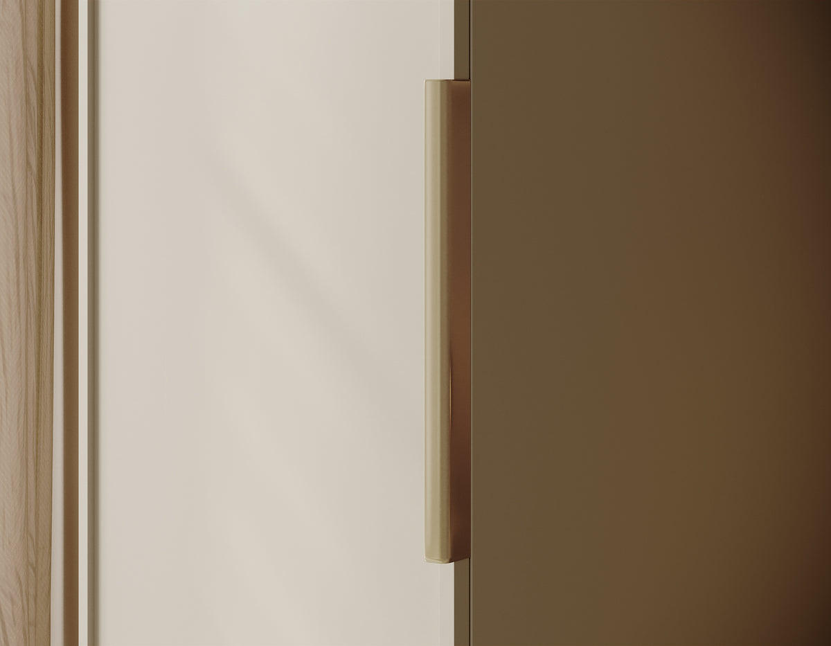 Armoire 1 porte Frame avec étagères 50 cm Gris beige