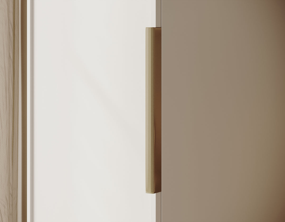 Einzeltüriger Frame-Schrank mit 50 cm Kleiderstange, Weiß