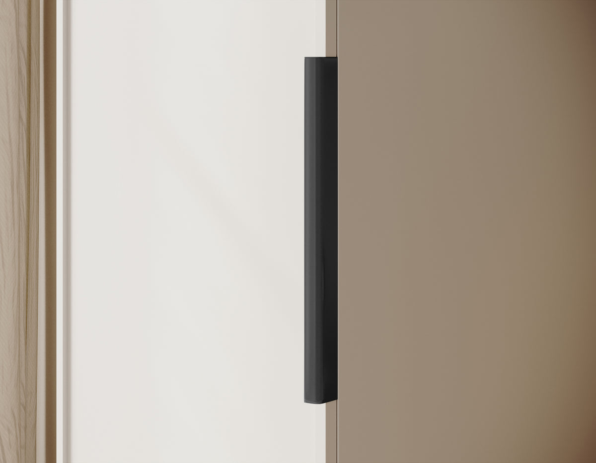Einzeltüriger Frame-Schrank mit 50 cm Kleiderstange, Weiß