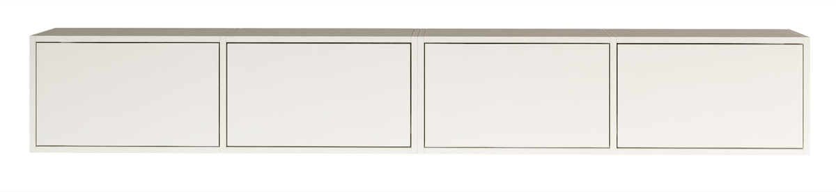 Meuble TV suspendu Framme avec quatre portes rabattables 200 cm blanc