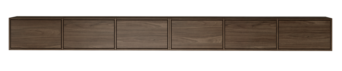 Meuble TV Framme suspendu avec six portes battantes 300 cm noyer Wisconsin