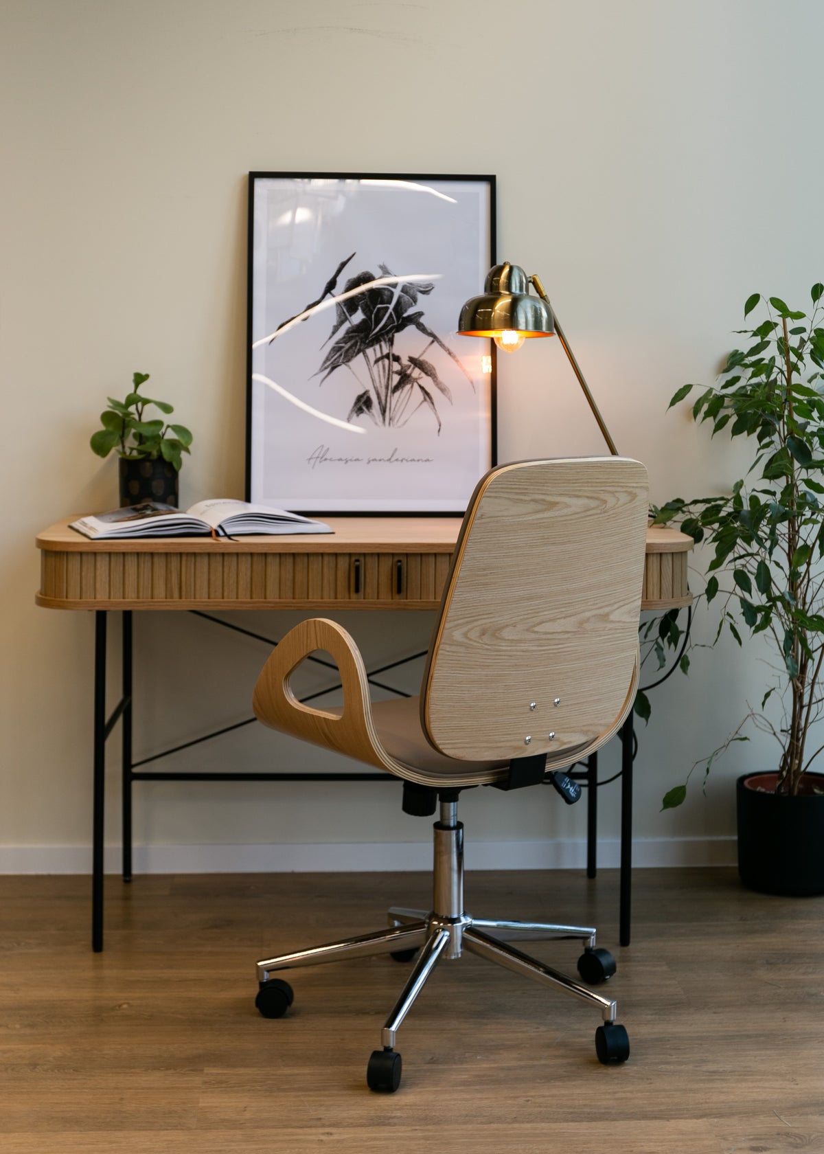 Bureau Gativel 120x60 cm lamelles chêne naturel