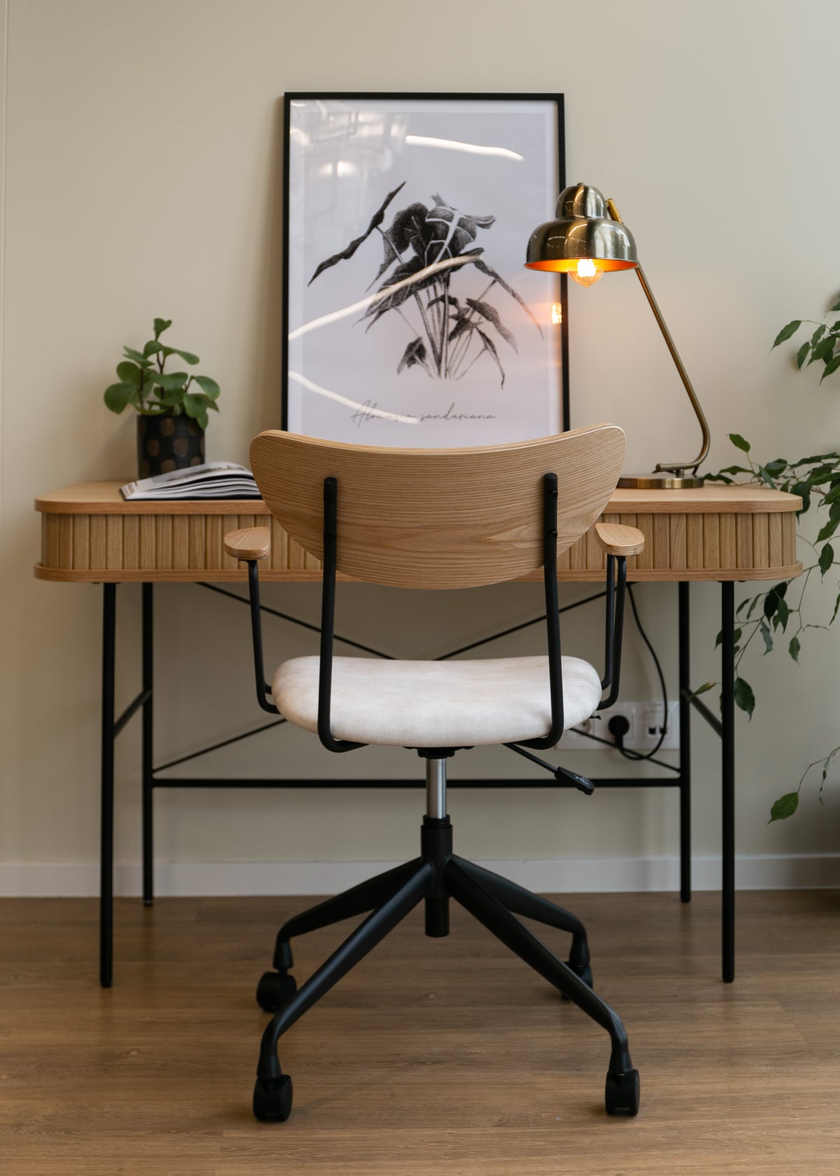 Bureau Gativel 120x60 cm lamelles chêne naturel