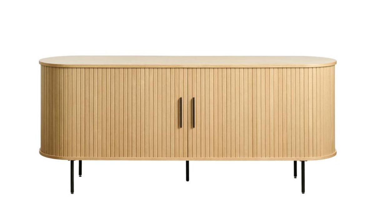 Commode Gativel lamelles 180 cm chêne naturel