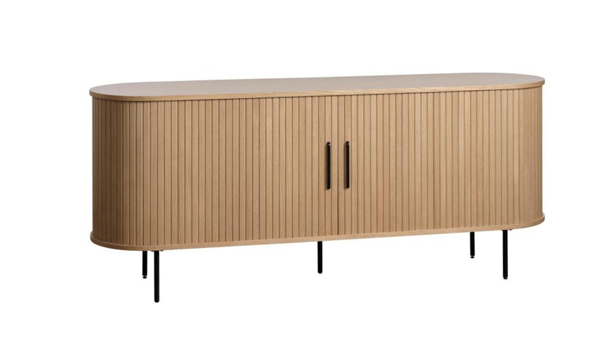 Commode Gativel lamelles 180 cm chêne naturel