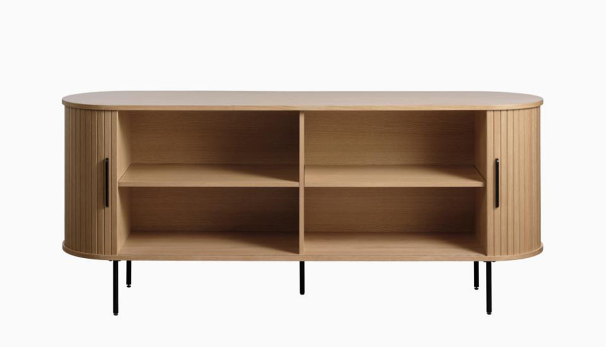 Commode Gativel lamelles 180 cm chêne naturel