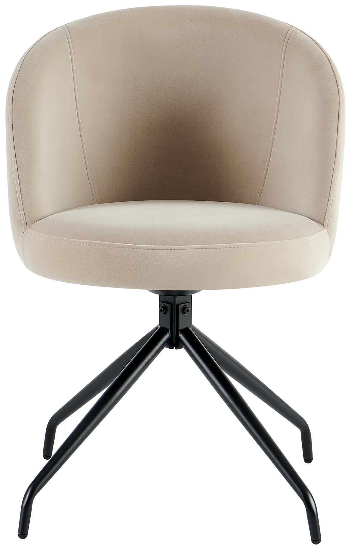 Chaise de salle à manger Virella pivotante en velours beige rembourré