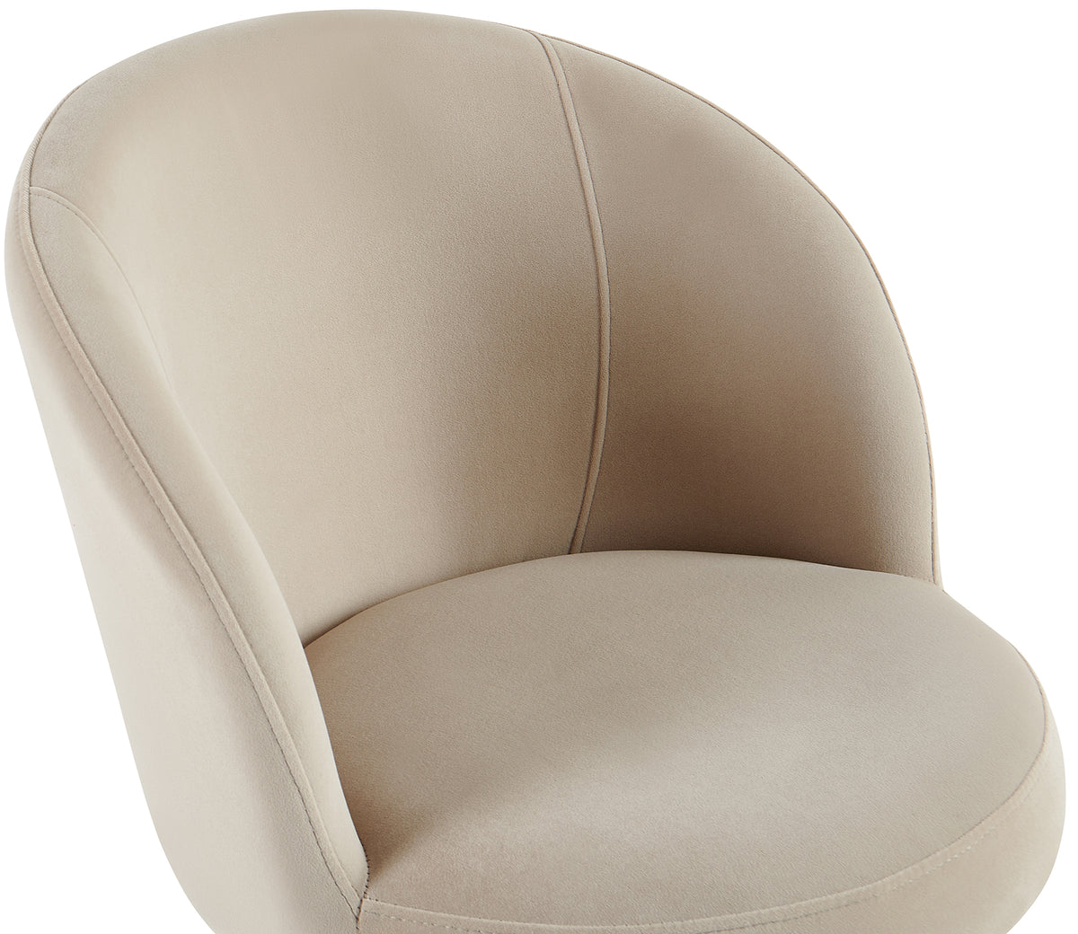 Chaise de salle à manger Virella pivotante en velours beige rembourré