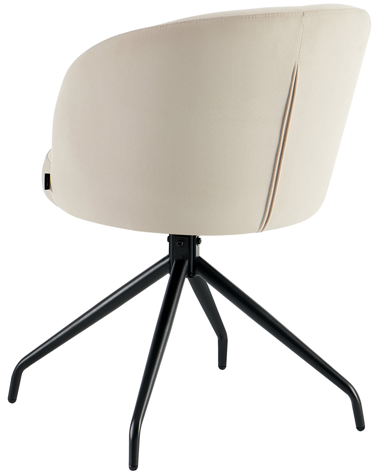 Chaise de salle à manger Virella pivotante en velours beige rembourré
