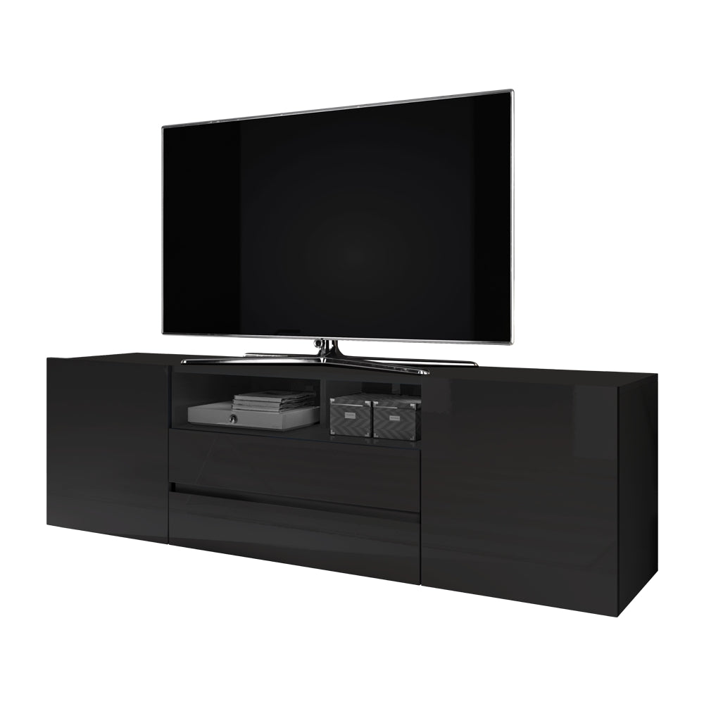 TV-Schrank Bros Schwarz matt / Schwarz glänzend
