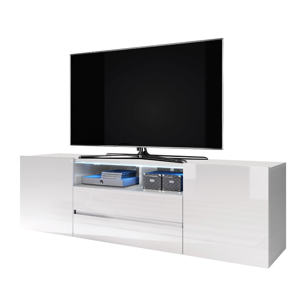 Meuble TV Bros Blanc mat / Blanc brillant