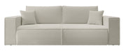 Canapé convertible 3 places Farese avec coffre beige boucle