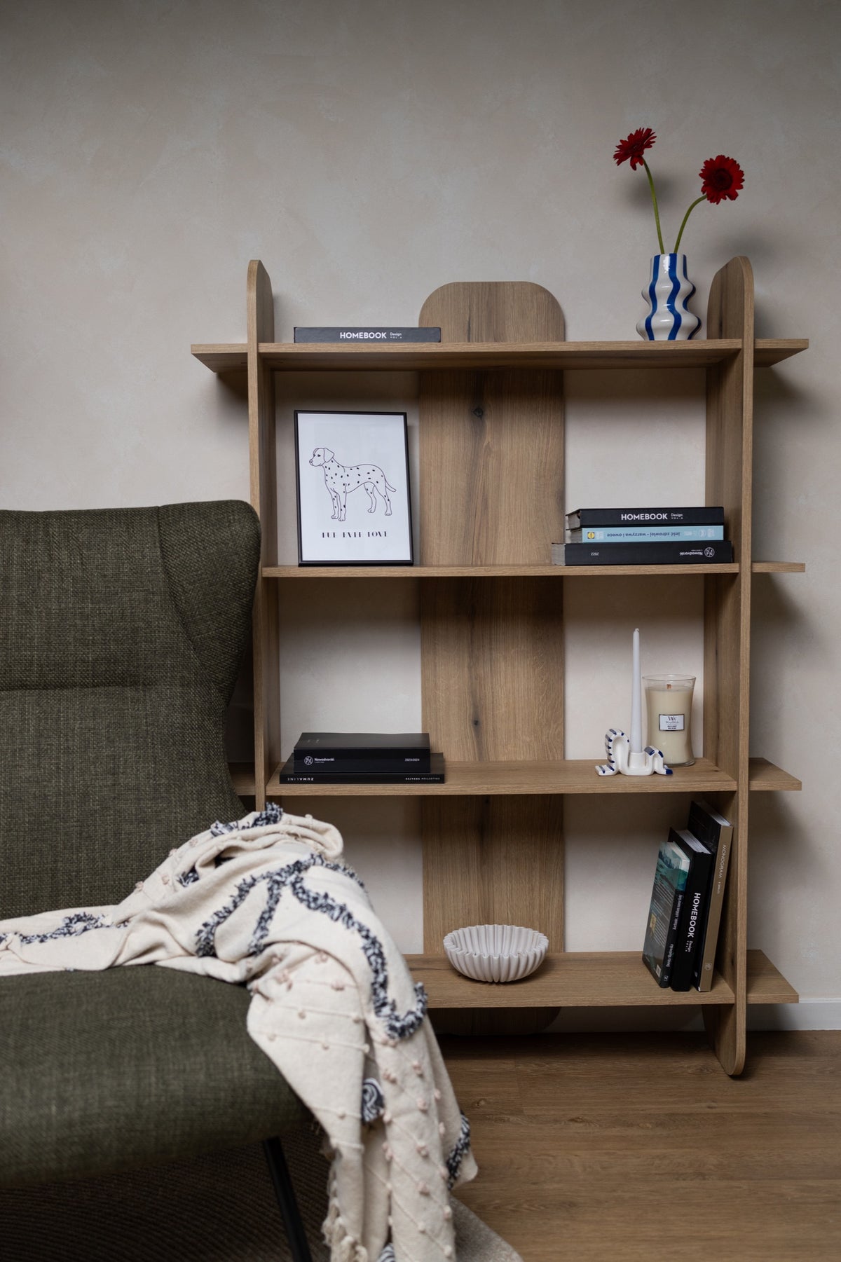 Étagère Livio à quatre étagères 107 cm Chêne Evoke