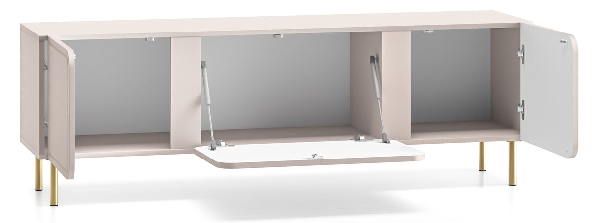 Zweiturige RTV-Kommode Loppa mit Klappe, 160 cm, Kaschmir