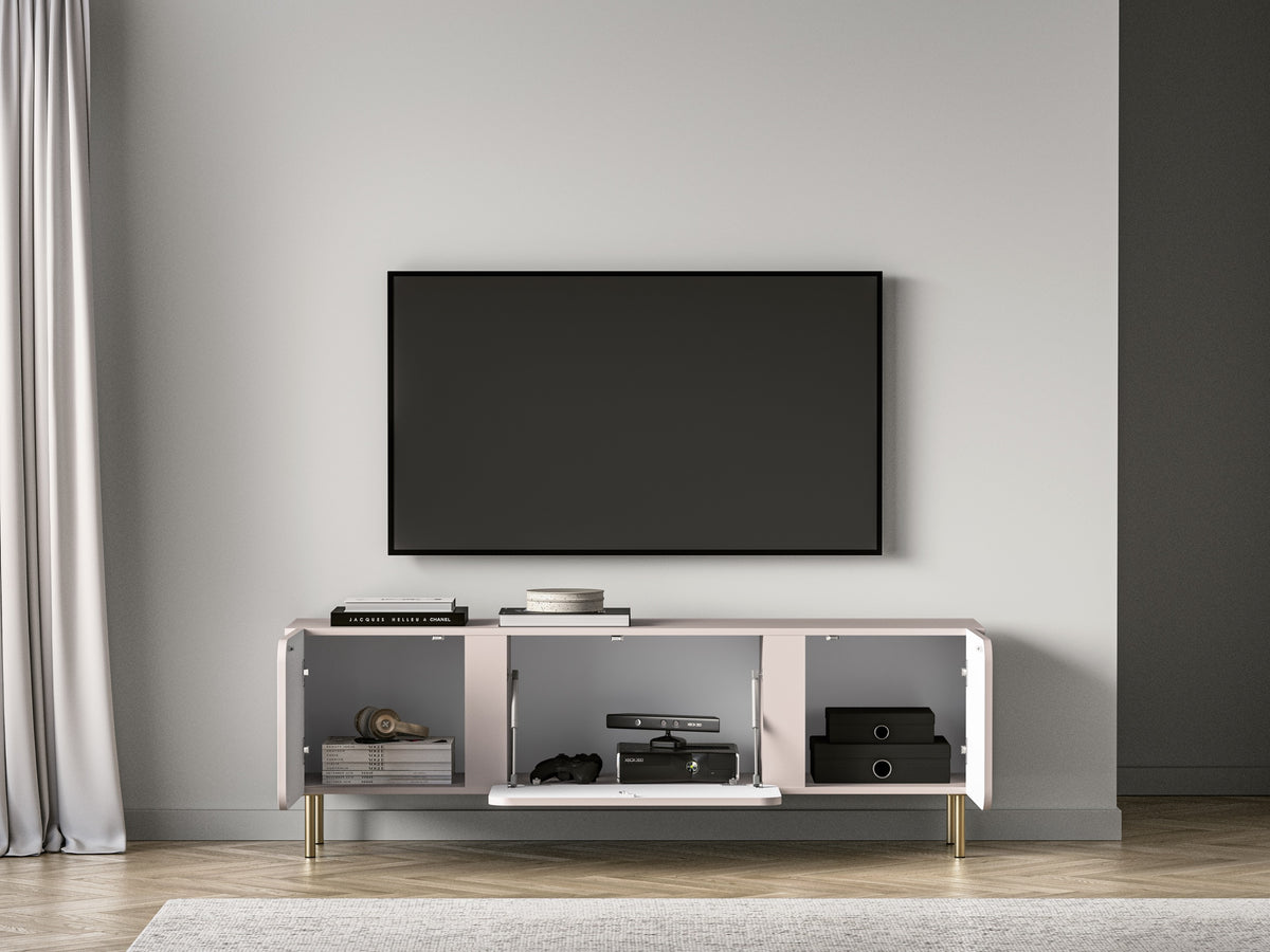 Zweiturige RTV-Kommode Loppa mit Klappe, 160 cm, Kaschmir