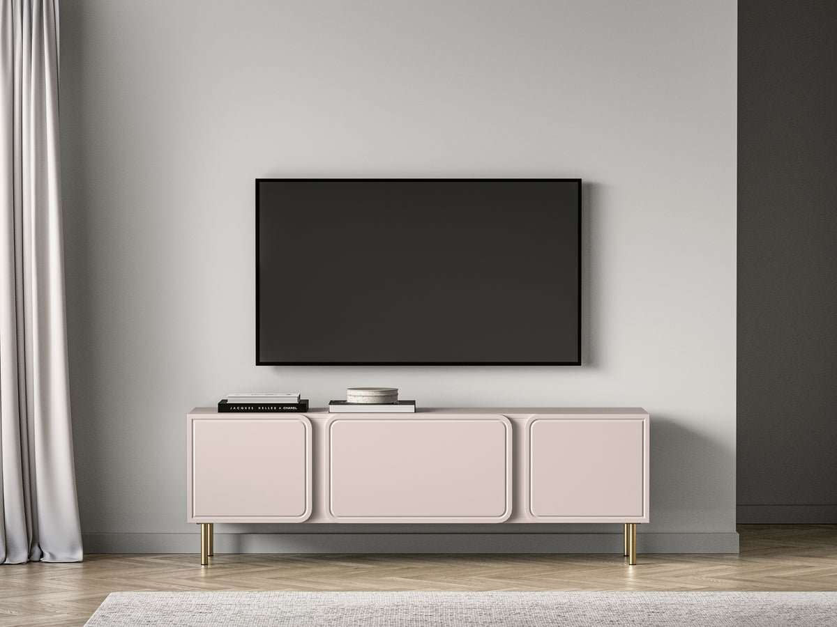 Zweiturige RTV-Kommode Loppa mit Klappe, 160 cm, Kaschmir