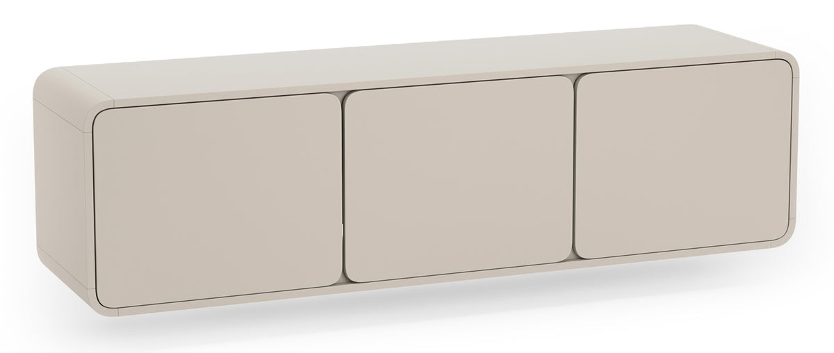 Meuble TV suspendu Lummo trois portes 156 cm cachemire