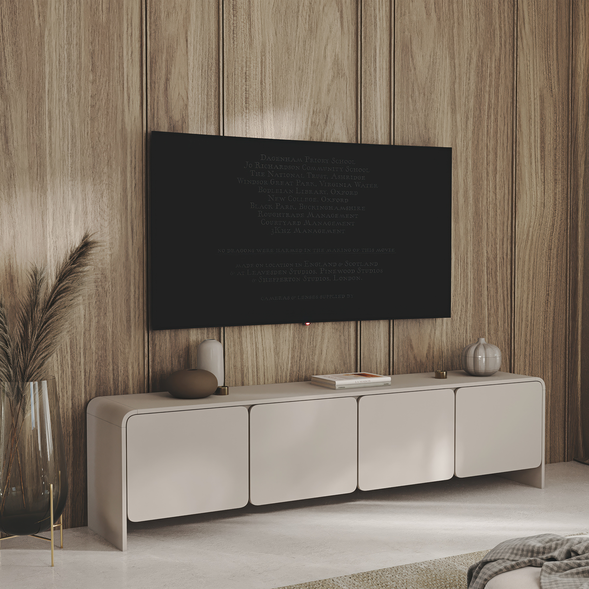 Meuble TV quatre portes Lummo 207 cm cachemire