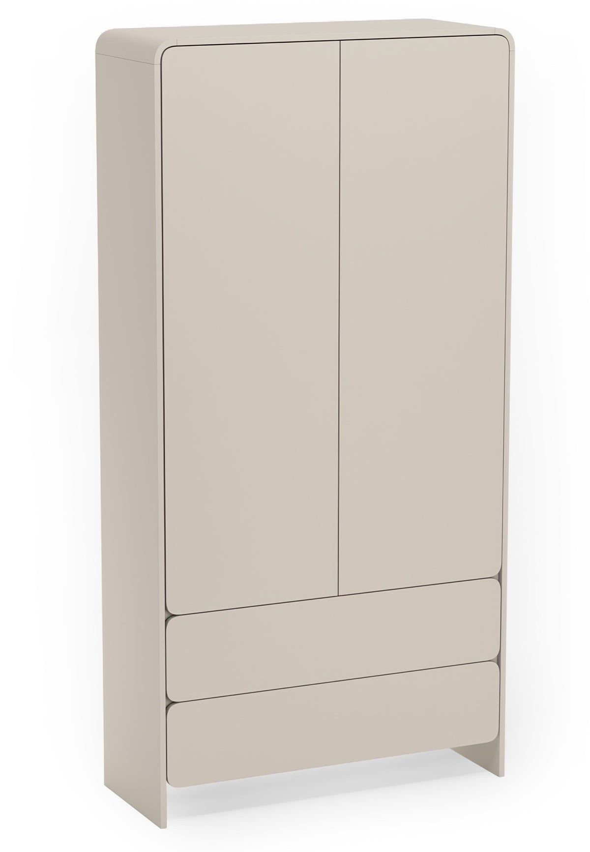 Zweiflügeliger Lummo-Schrank mit zwei Schubladen, 100 cm, Kaschmirfarbe