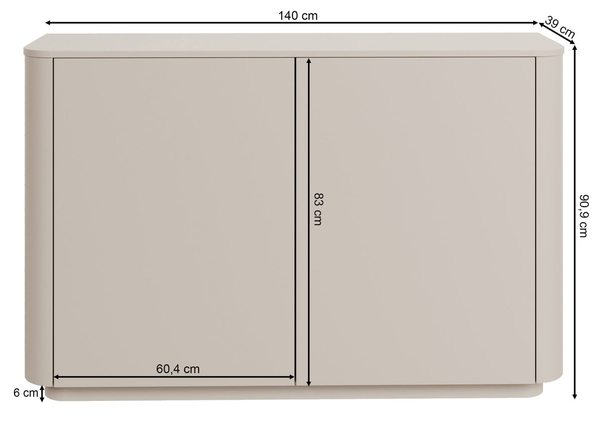 Commode 2 portes Luvio 140 cm cachemire