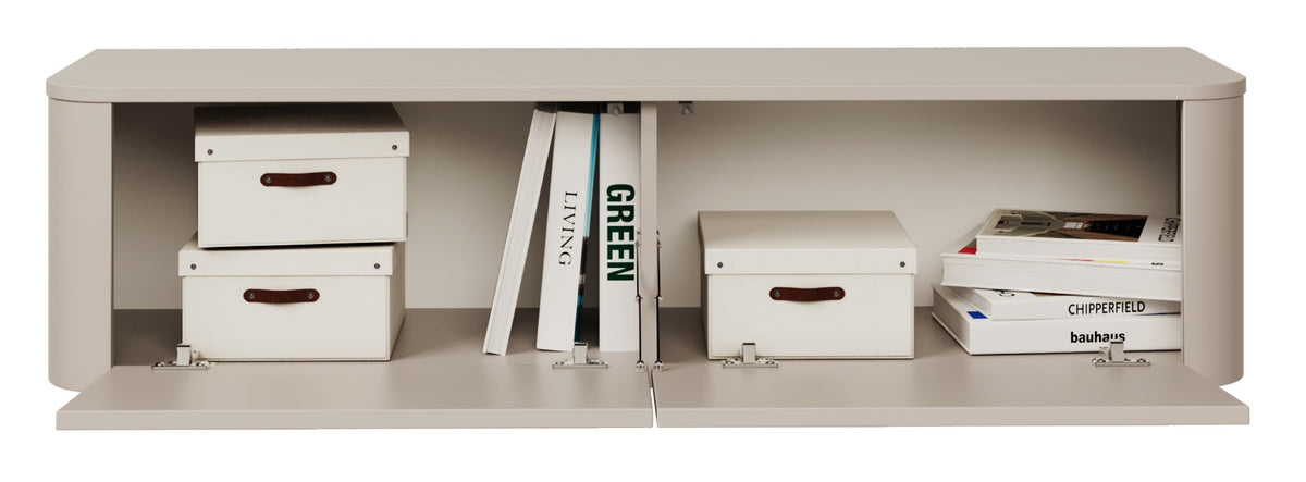 Meuble TV Luvio suspendu et sur pied 140 cm cachemire