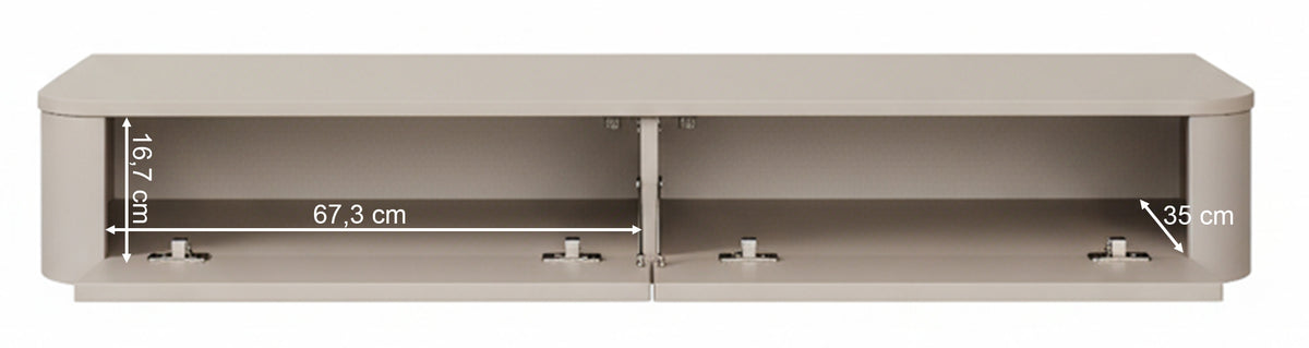 Meuble TV suspendu Luvio Slim 140 cm cachemire