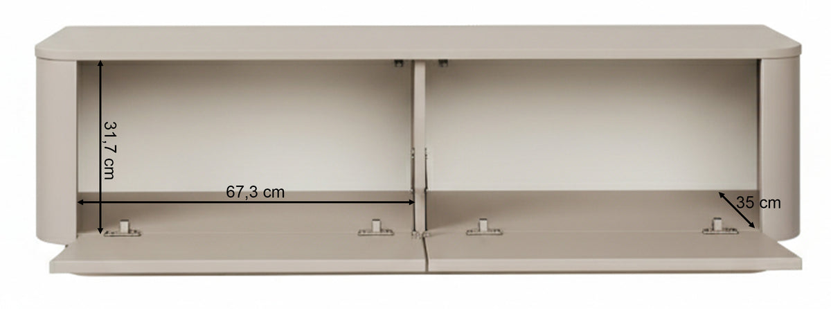 Meuble TV Luvio suspendu et sur pied 140 cm cachemire