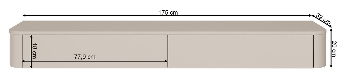 Hängender TV-Schrank Luvio Slim 175 cm Kaschmir