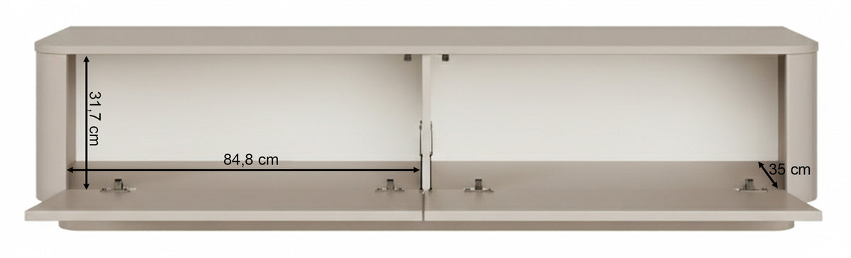 Meuble TV Luvio suspendu et sur pied 175 cm cachemire