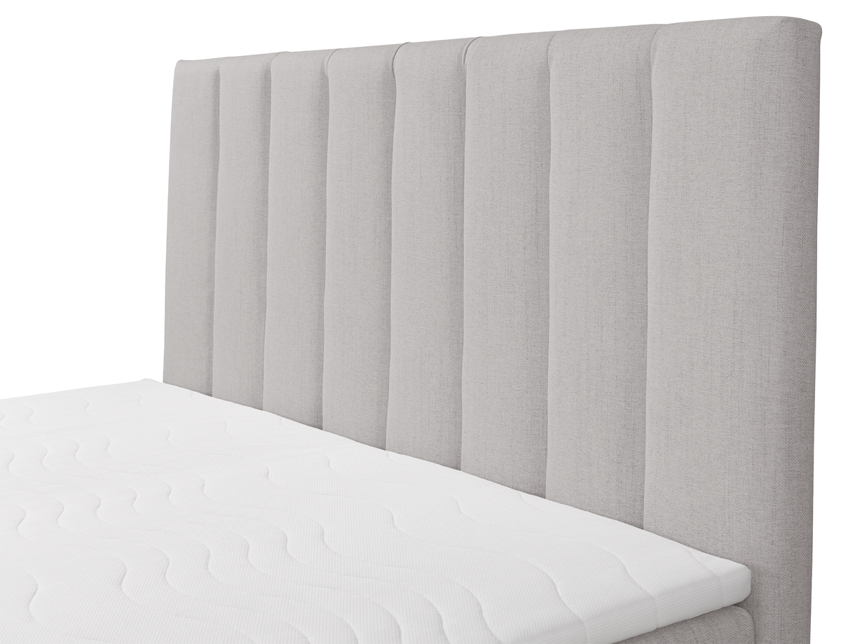 Lit continental 180x200 cm Lorentes avec rangement et surmatelas, tissage beige clair