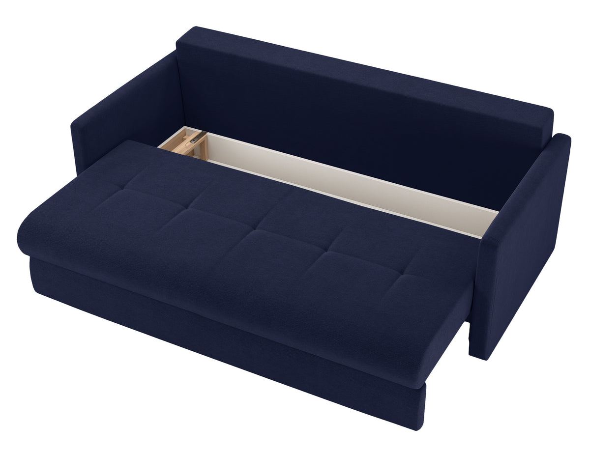 Canapé-lit 3 places Lorro avec rangement en chenille bleu marine