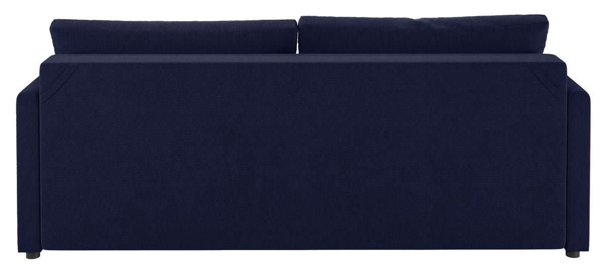 Canapé-lit 3 places Lorro avec rangement en chenille bleu marine