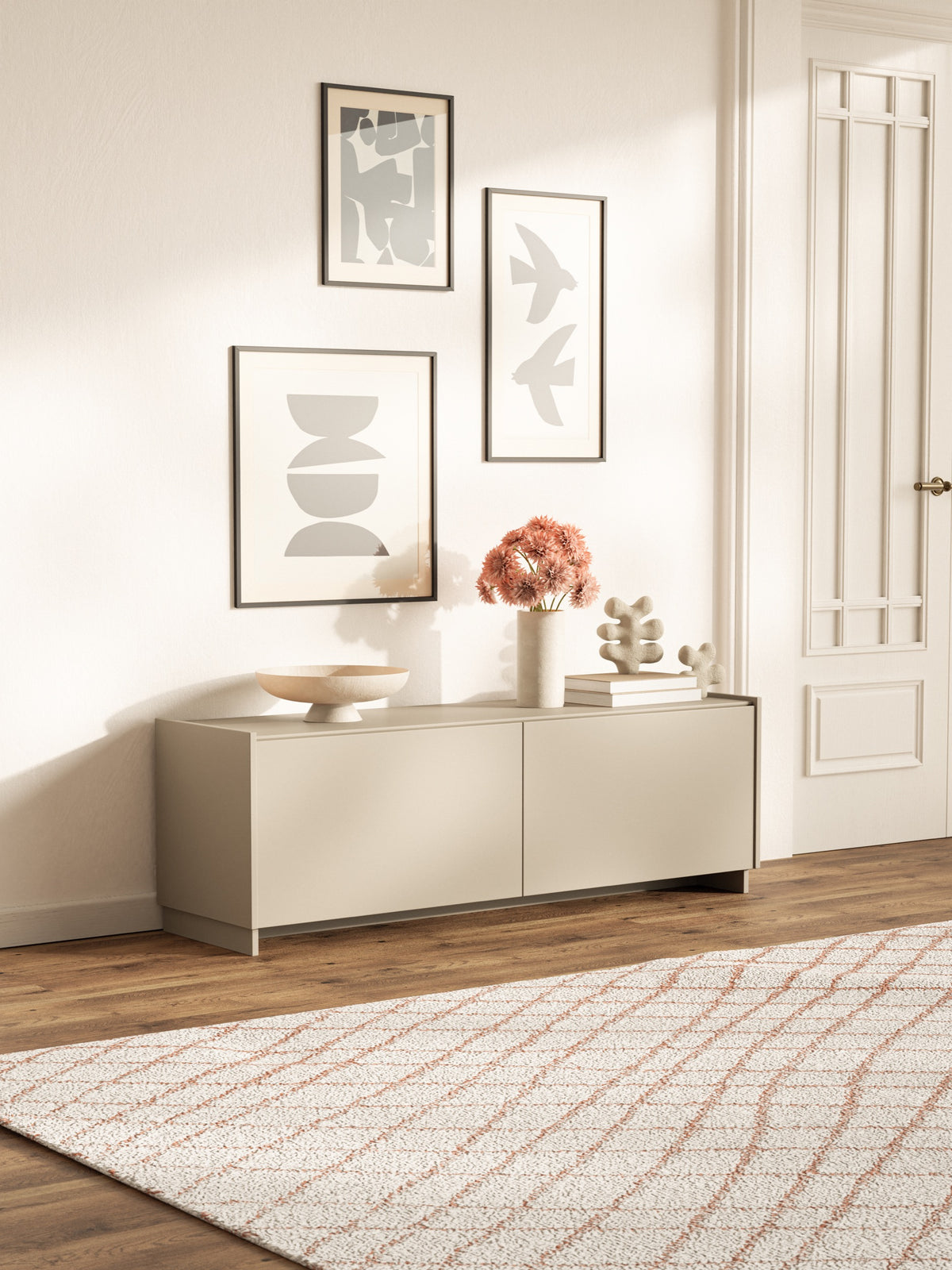 Meuble TV Magro suspendu et sur pied 140 cm cachemire