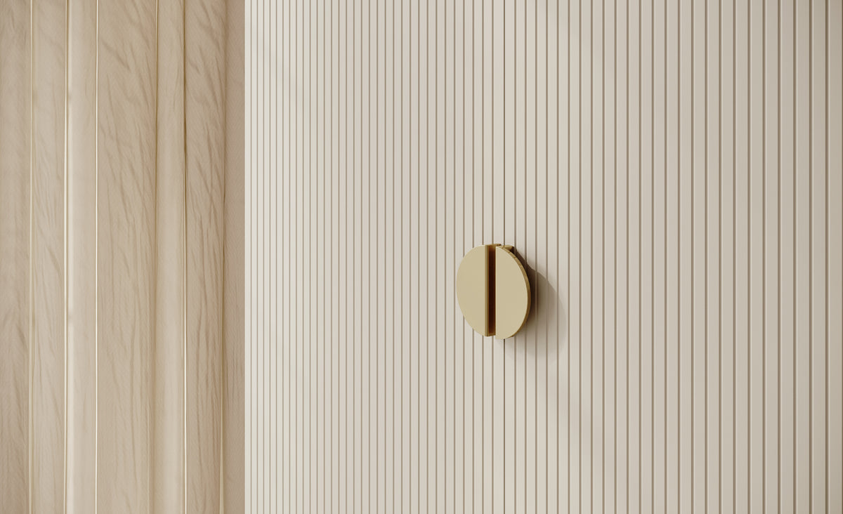 Zweiflügeliger Kleiderschrank Moonir mit 100 cm Kleiderstange, Grau-Beige
