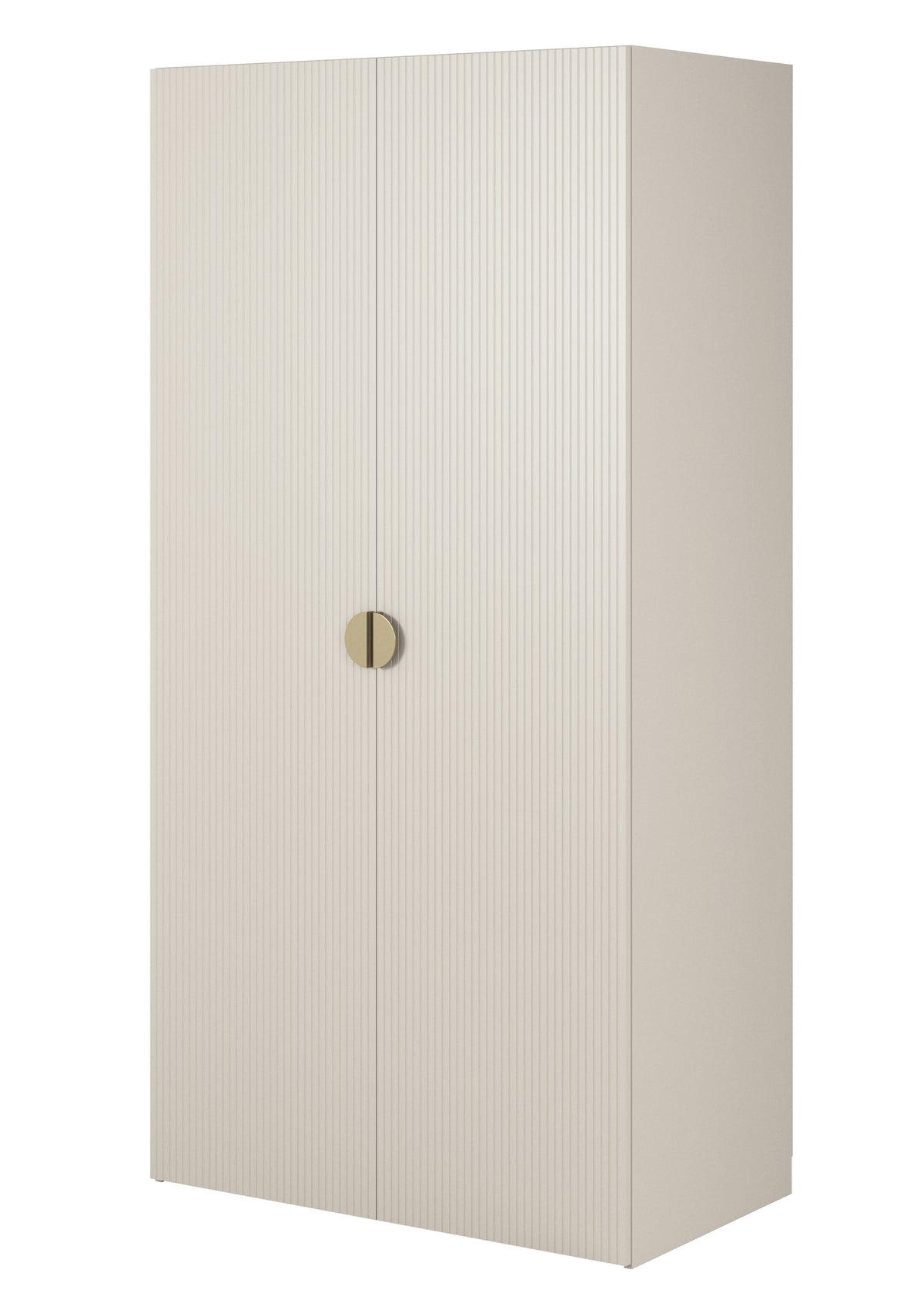 Armoire deux portes Moonir avec tringle 100 cm Gris beige