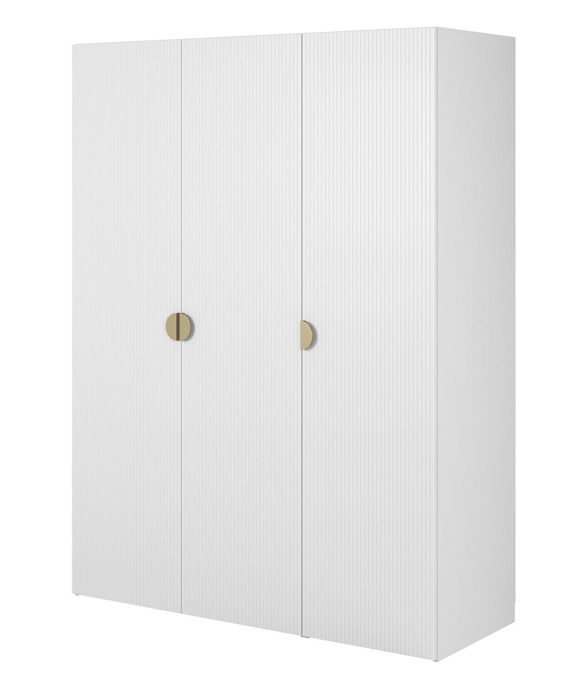 Armoire trois portes Moonir avec deux tringles 150 cm Blanche