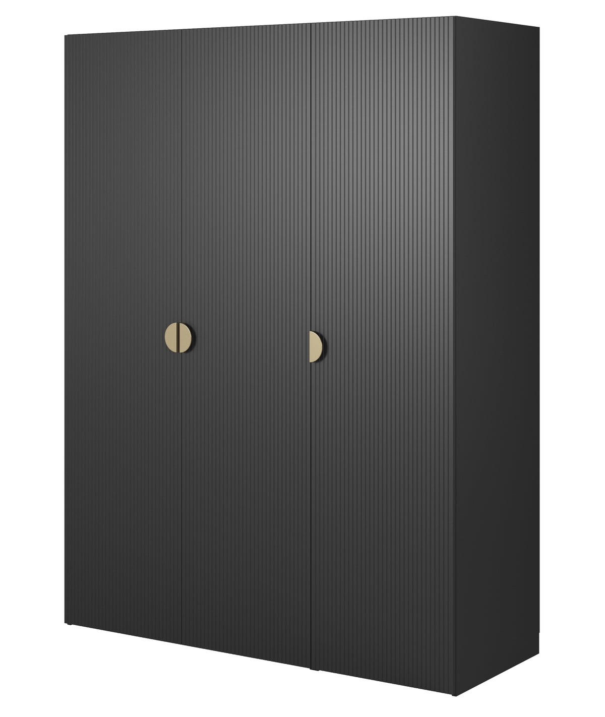 Armoire trois portes Moonir avec deux tringles 150 cm Noir