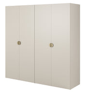 Armoire quatre portes Moonir avec deux tringles, étagères 200 cm Gris beige