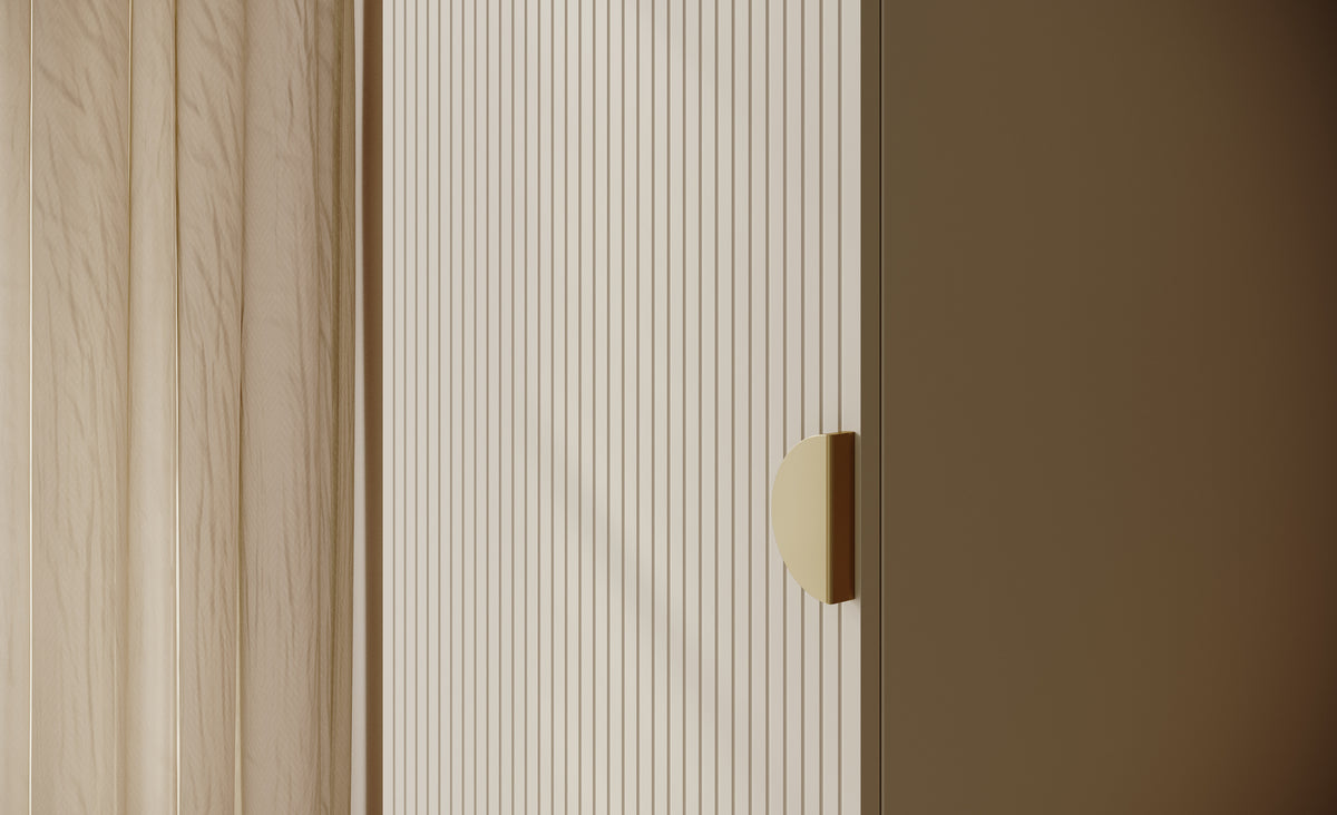 Armoire une porte Moonir avec étagères 50 cm Gris beige