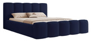 Gepolstertes Bett 160x200 cm Moenne mit Stauraum, Metallrahmen, marineblauer hydrophober Samt