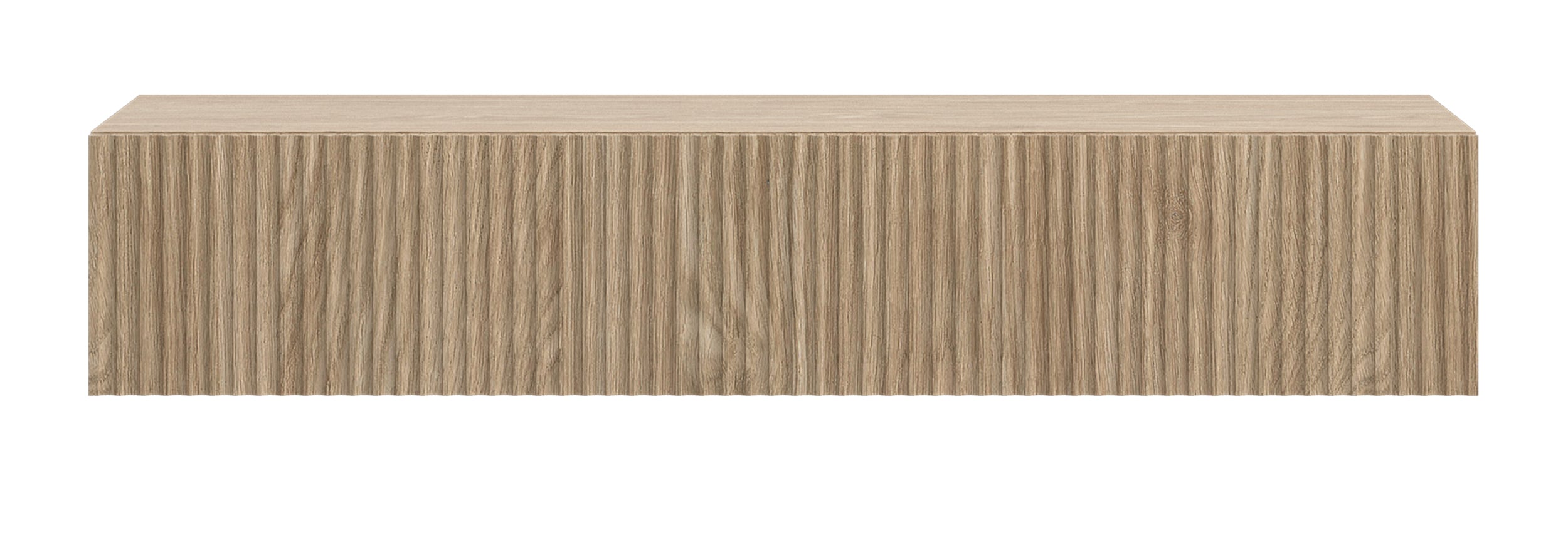 Console Nolie suspendue avec tiroir et rainures sur la façade, 90 cm, chêne huilé