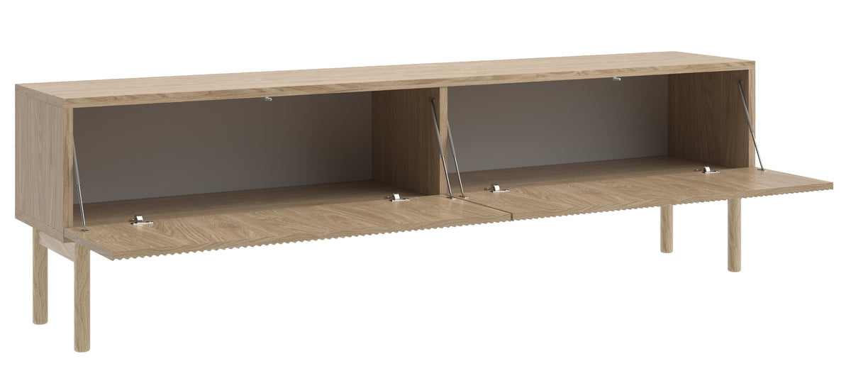 Meuble TV Nolie 175 cm sur pieds Chêne huilé