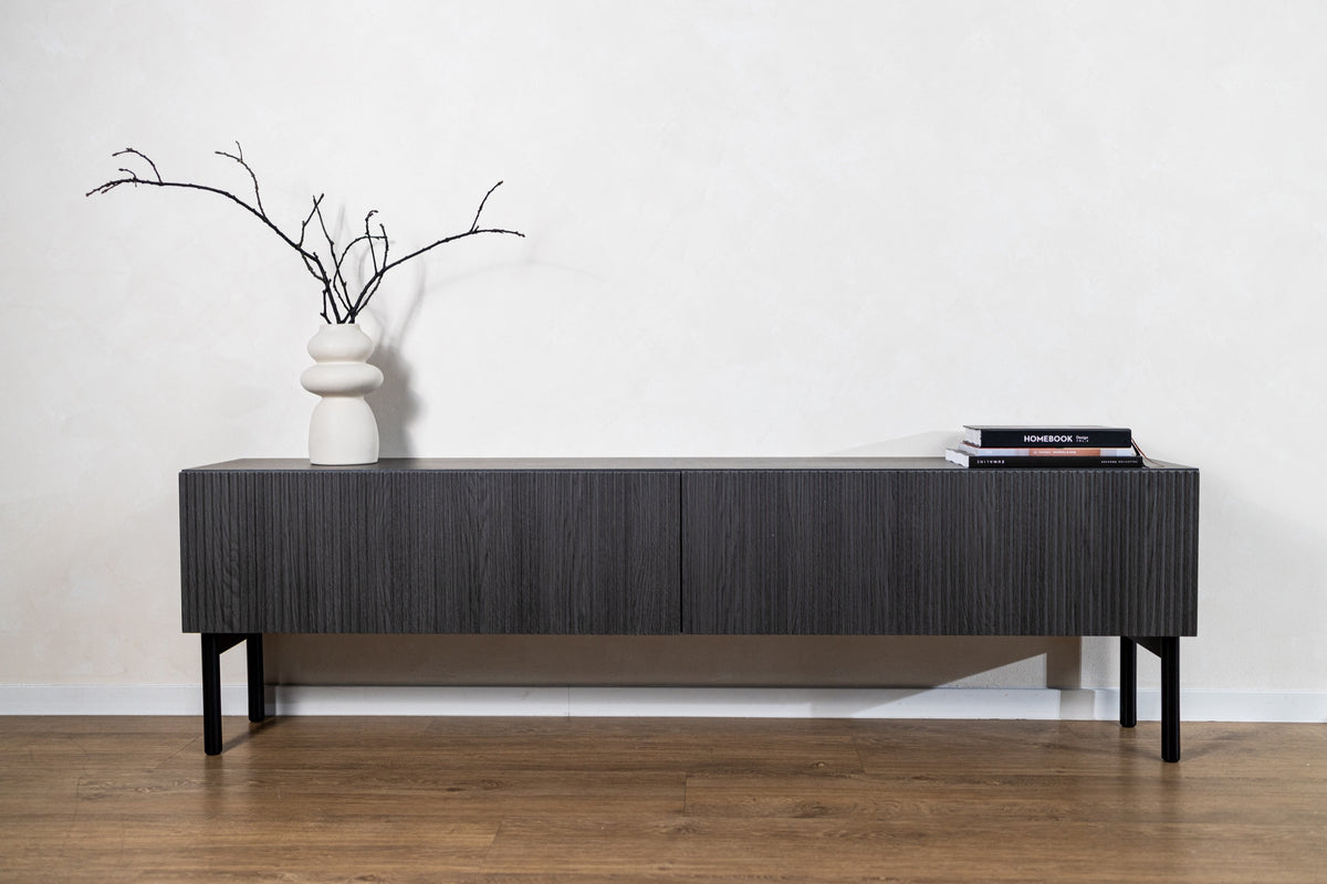 Meuble TV Nolie 175 cm debout Frêne Portland Noir