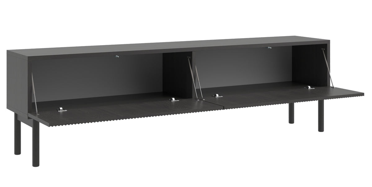 Meuble TV Nolie 175 cm debout Frêne Portland Noir