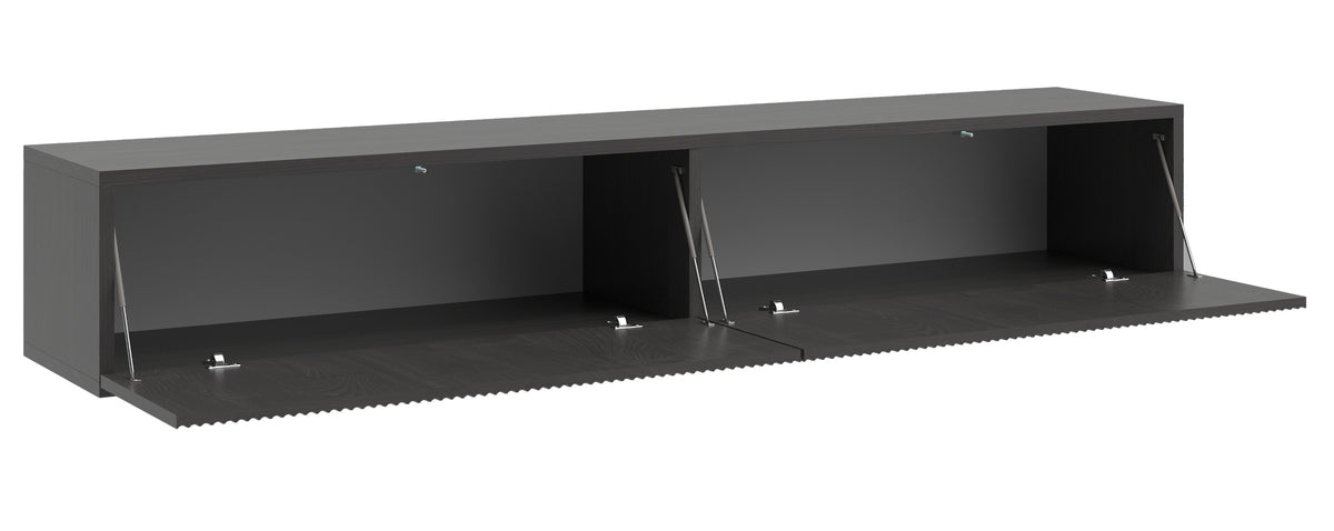 Meuble TV Nolie 175 cm suspendu Frêne Portland Noir